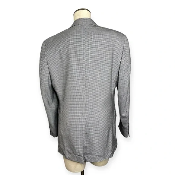 Ralph Lauren Houndstooth 2-Button Silk/Wool Blend Blazer Jacket Size 38R classic